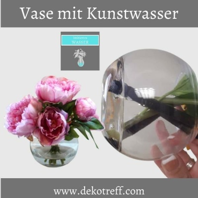 Vase mit Kunstwasser &amp; Kunstblumenstrauß - Vase mit Kunstwasser &amp; Kunstblumenstrauß handmade