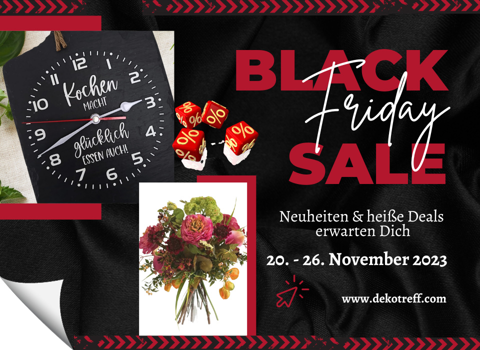 Black Friday Sale heiße Deals erwarten Dich bei dekotreff Kunstblumen onlineshop