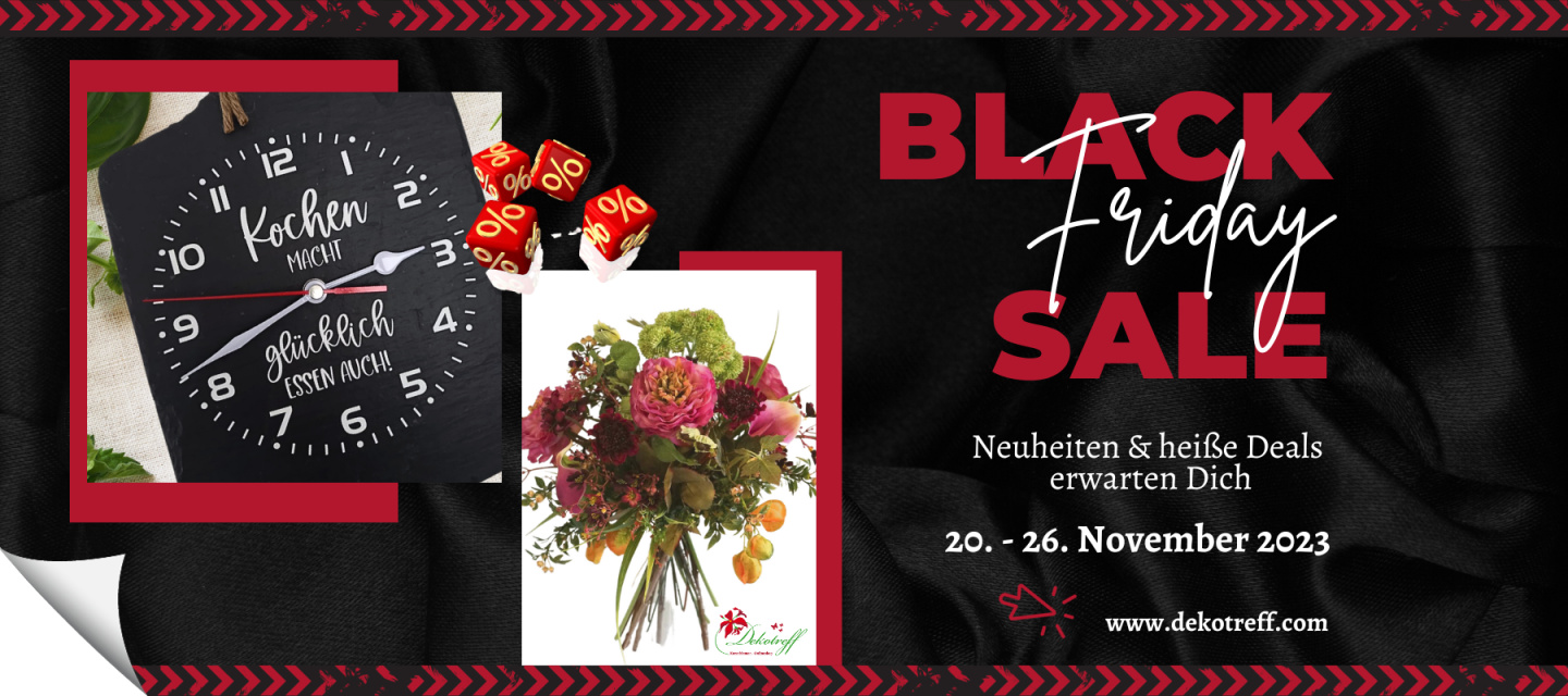 Black Friday Sale heiße Deals erwarten Dich bei dekotreff Kunstblumen onlineshop 