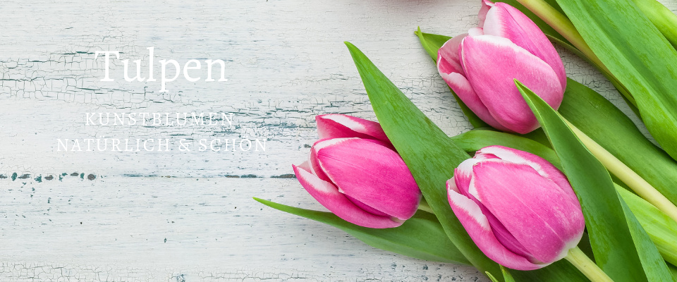 Künstliche Tulpen weiß rosa natürlich & schön