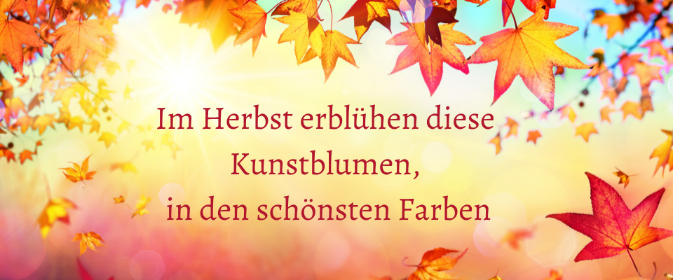 künstliches Herbstlaub Ahorn braun rot gelb an Baumstamm...