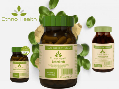 Ethno Health Rezepturen Flasche grün Wurzel Komplex mit grünen Obst
