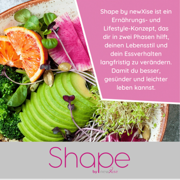 shape mit newXise produkten ernährungs und lifestyle konzept für gesünderes leben