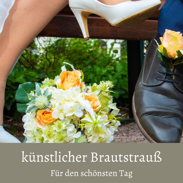 künstlicher Brautstrauß für den schönsten Tag mit Rosen gelb im Onlineshop kaufen