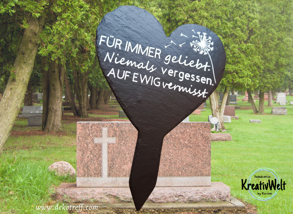 Schiefertafel mit Spruch fürs Grab - Gedenktafel im dekotreff onlineshop kaufen