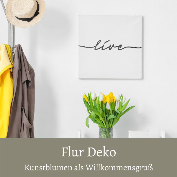 Kunstblumen Arrangement im Flur, deko als Willkommensgruß bei dekotreff im Onlineshop Dresden kaufen