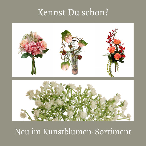 Neu im Sebnitzer Kunstblumen sortiment dekotreff onlineshop mit Kunstblumenstrauß und einzelblumen kaufen