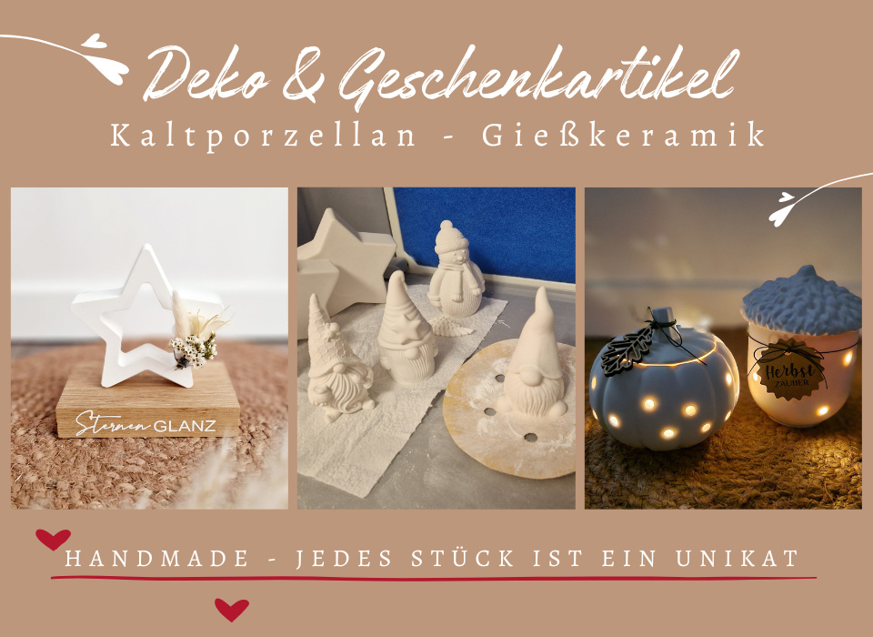 Deko & Geschenkartikel Kaltporzellan Gießkeramik Teelichthalter im onlineshop dekotreff  kaufen