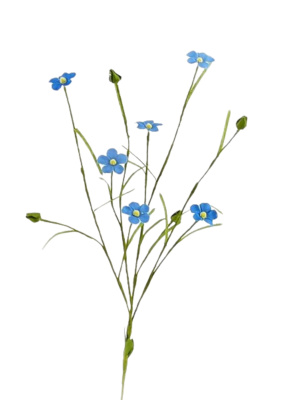 Sebnitzer Kunstblumen Flachs, Lein, blau