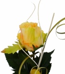 Kunstblumengesteck Rosenglas gelb, H 18cm