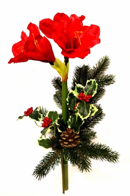 Amaryllis rot 40cm Winter Kunstblumenstrauß