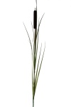 künstliche Schilfkolben mit Gras 110cm / großer Kunstblumenzweig
