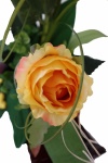 Keramikwelle Rose künstliches Blumengesteck gelb, 25cm