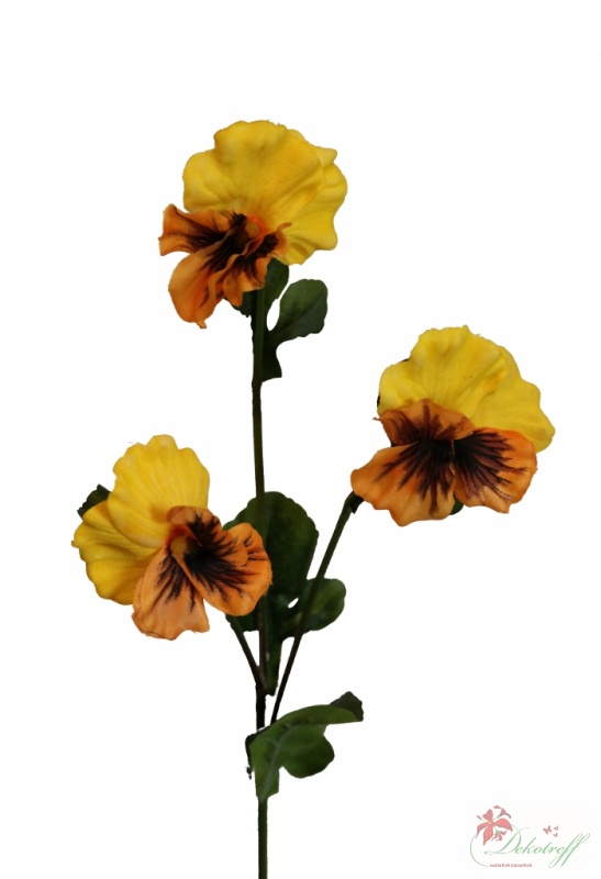künstliches Stiefmütterchen gelb, 47cm / Kunstpflanzen