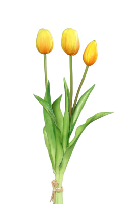 Real Touch Tulpen Bund gelb 35cm Kunstblumen
