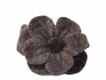 Modeblume aus Alpakawolle, schwarz, Ø 7 cm