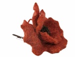 Modeblume aus Alpakawolle, bordeaux, Ø 12 cm