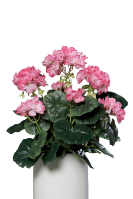 Kunstblume Geranie 38cm Rosa Kunstpflanze Aussenbereich Seidenblume Fuchsia Busc 