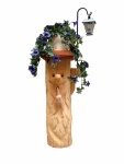 Holz Blumenhocker mit Laterne, natur
