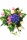 Flacher künstlicher Blumenstrauß Sommer 30cm