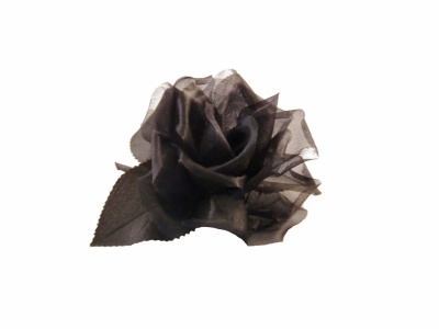 Sebnitzer Kunstblumen Moderose Seide, schwarz,  Ø 9 cm