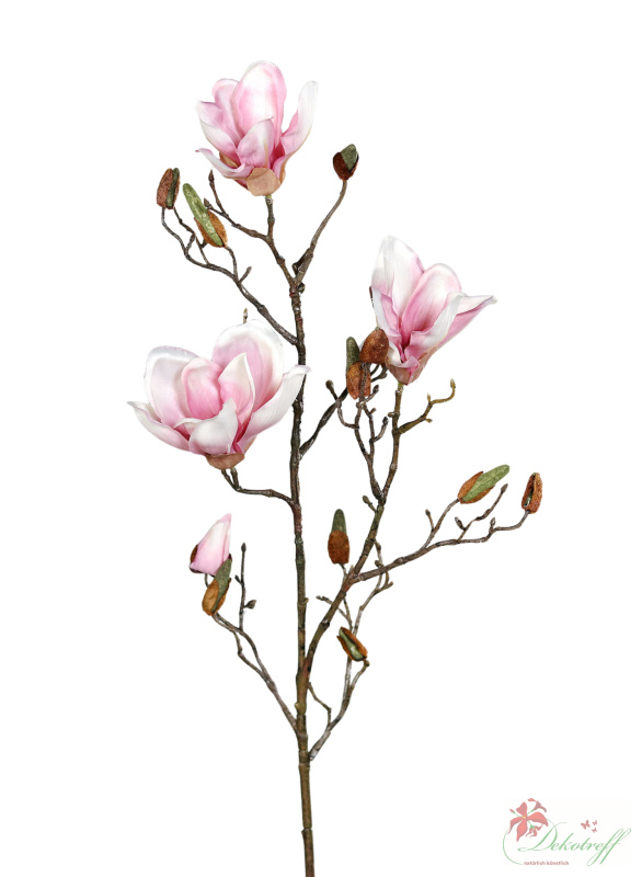 Tischdeko  Kunstblume Magnolienzweig  lachs-weiss 14x38cm 