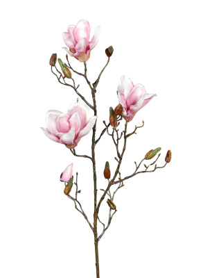 künstliche Magnolien rosa 102cm Kunstblumenzweig groß