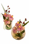 Glaszylinder Orchidee rosa, 26cm Kunstblumengesteck