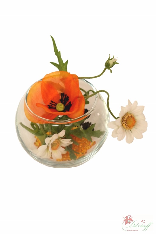 Seidenblumen aus Sebnitz kaufen - Mohn Glaskugel - dekotreff.com Kuns