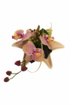 Kunstblumengesteck Sternschale Orchidee rosa 20cm