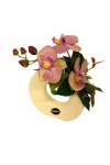 Kunstblumengesteck Orchideenring rosa 23cm