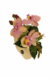 Kunstblumengesteck Orchideenring rosa 25cm