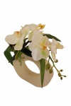 Orchidee in Keramikvase weiß, H 23cm Kunstblumengesteck