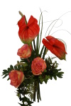Kunstblumenstrauß Anthurie / Rose 35cm