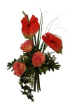 Kunstblumenstrauß Anthurie / Rose 35cm
