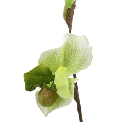 Orchidee Frauenschuh Kunstblumen Deko Kunstpflanze Seidenblumen künstlich 