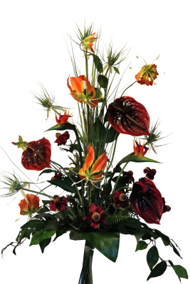 gro&szlig;er k&uuml;nstlicher Blumenstrau&szlig; Gloriosa orange 90cm