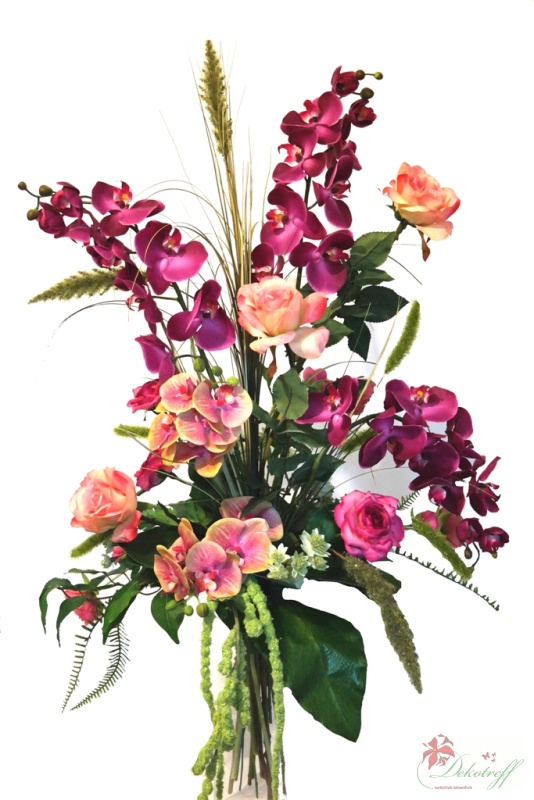 rosa K Orchideen dekotreff.com Blumenstrauß - großer künstlicher 80cm