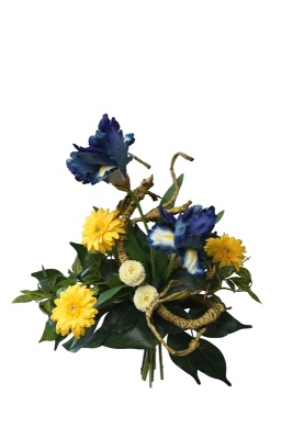 Kunstblumenstrauß Schwertlilie blau 30cm