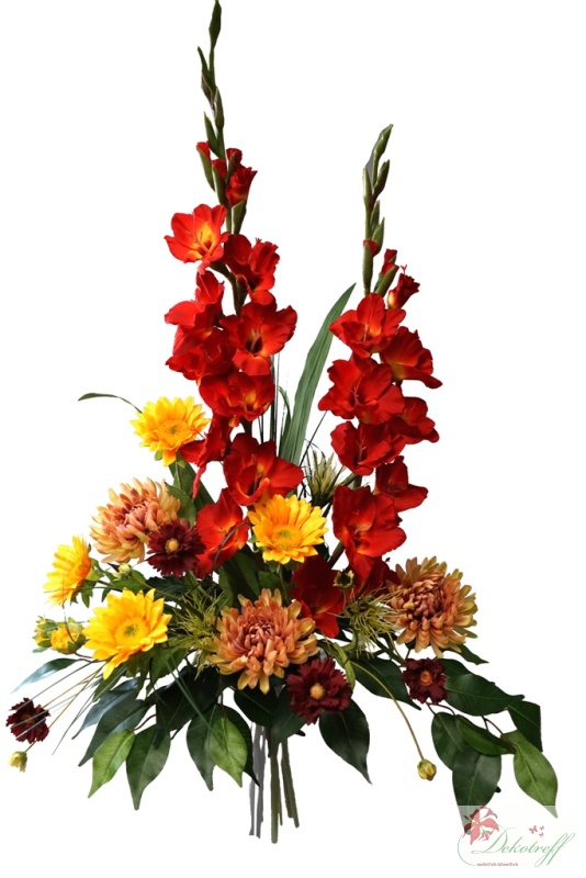 künstlicher Blumenstrauß Gladiole rot Handmade dekotreff