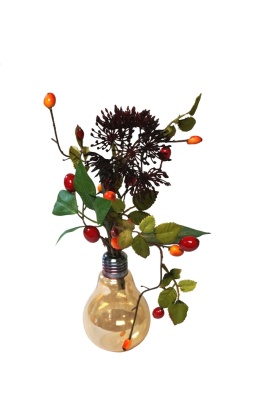 Herbst Glühbirne Hagebutte, 30cm Kunstblumen Arrangement