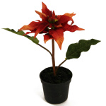 k&uuml;nstliche Weihnachtsstern Topfpflanzen orange 16cm