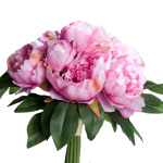 Kunstblumenstrauß Pfingstrose rosa 25cm