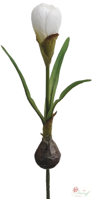 Kunstblumen Krokus mit Zwiebel weiss H 18cm
