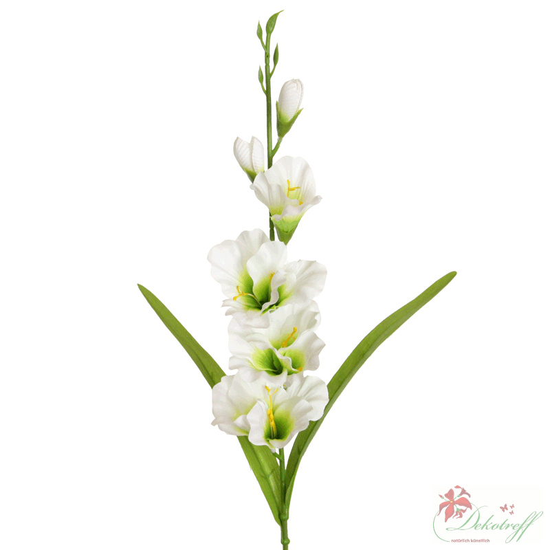 Gladiolen Kunstblumen - künstliche 60cm dekotreff weiß