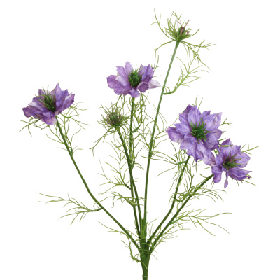 künstliche Jungfer im Grünen - Nigella violett 65cm