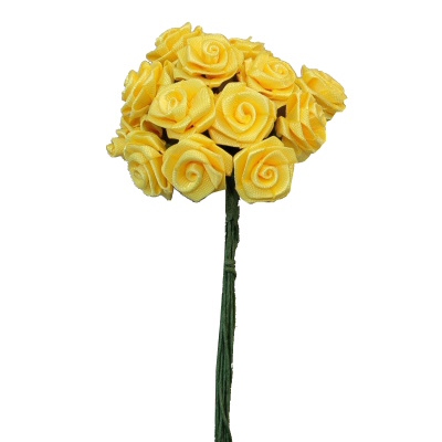 Diorröschen gelb Ø 14mm / kleiner Kunstblumenstrauß