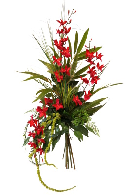 Orchideen Kunstblumenstrauß rot 70cm
