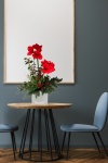 Kunstblumengesteck Amaryllis im Blumentopf weiß / H...