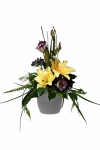 k&uuml;nstliches Blumengesteck Lilie im Topf grau  40cm